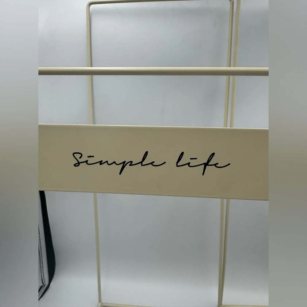 2 Tier Metal Hanging Purse Organizer‎ Rack Closet Door Handbag Holder Cream